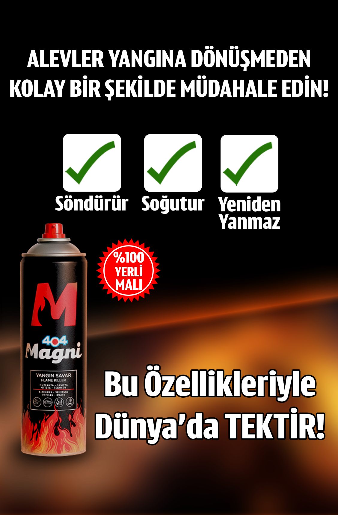 404 Magni Yangın Söndürücü Sprey 500 ml 2li