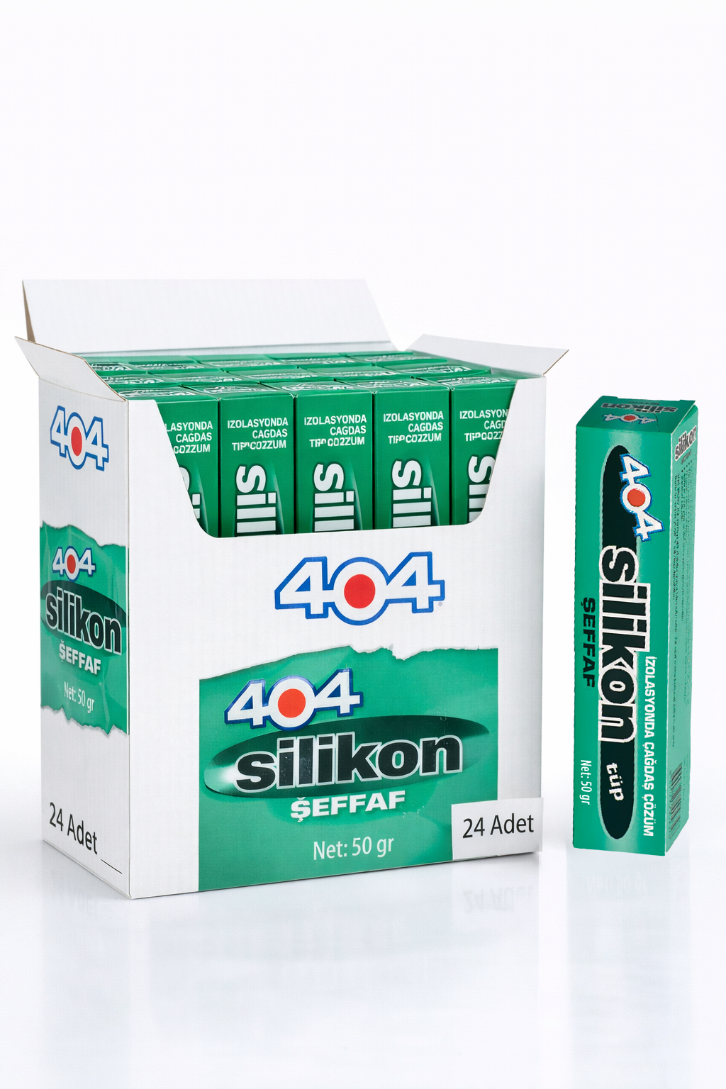 404 Tüp Şeffaf Silikon 50gr 24lü Koli