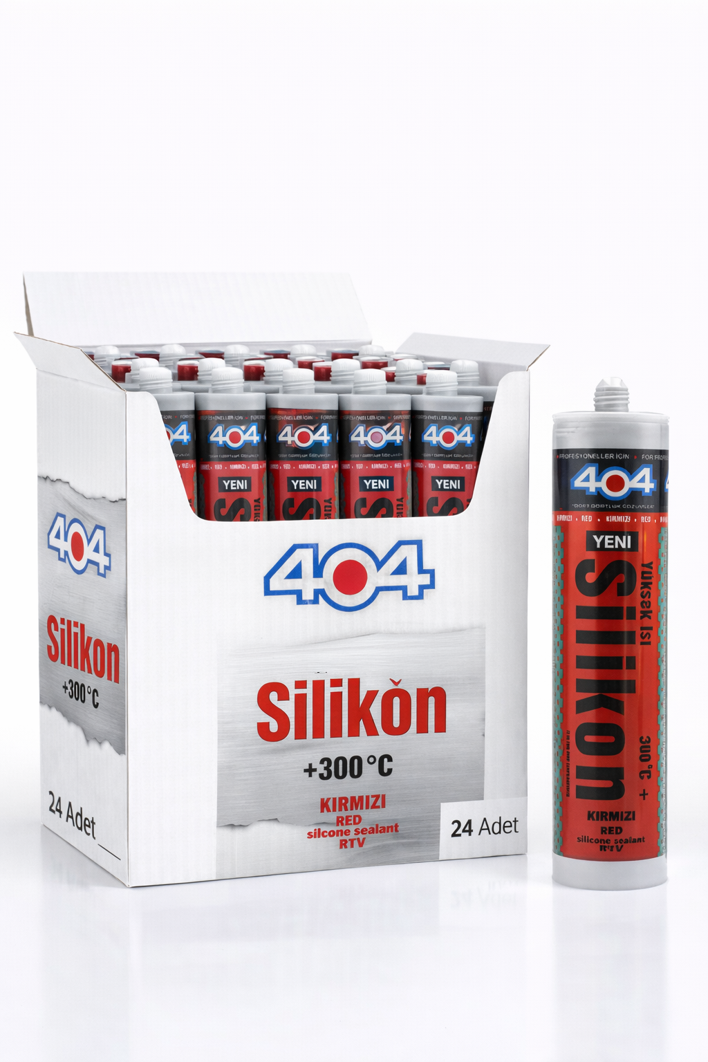 404 Isı Silikon Kırmızı 310ml 24lü Koli