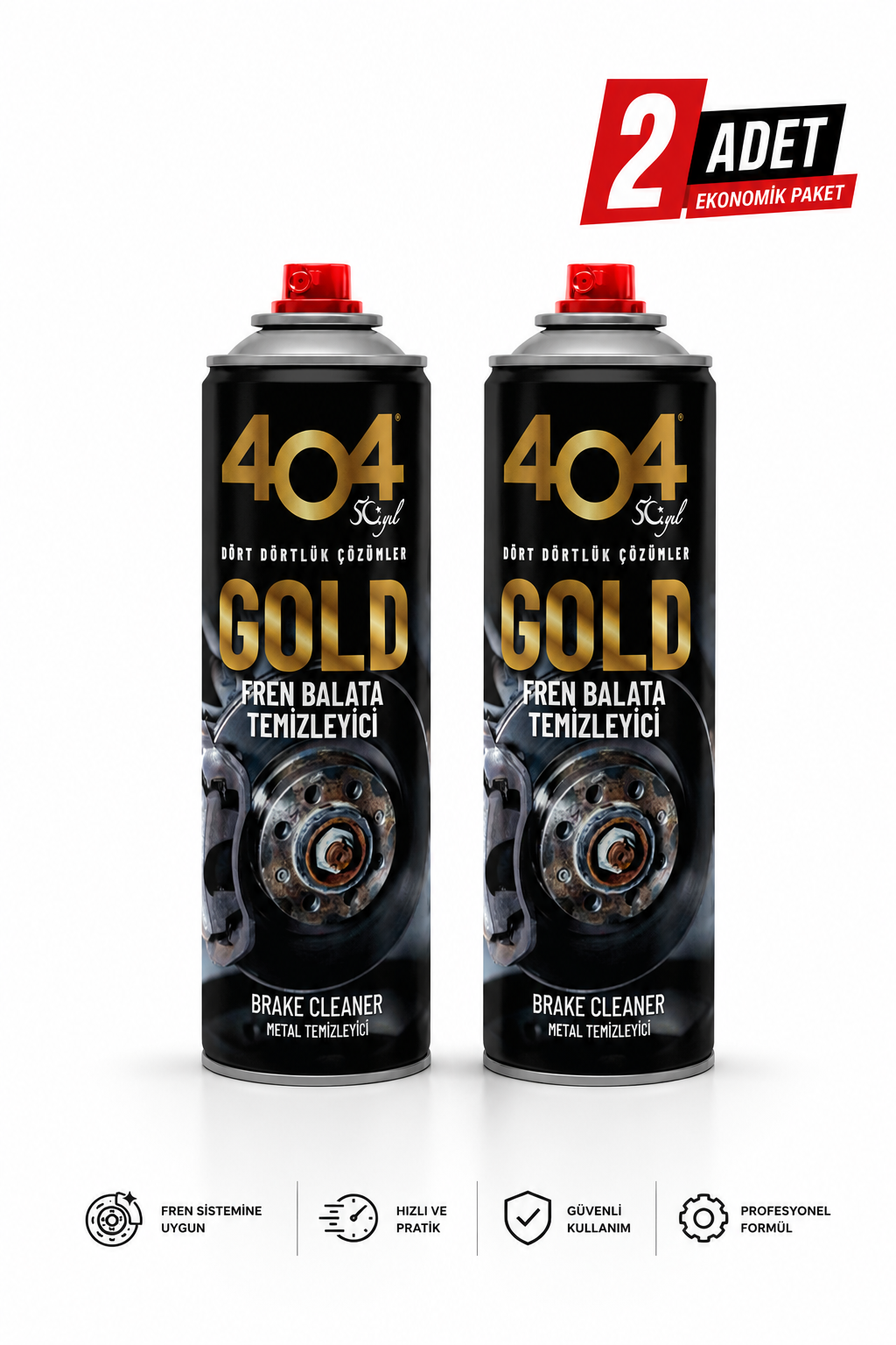 404 2'li Ekonomik Paket Gold Fren Balata Temizleme Spreyi 500 ml